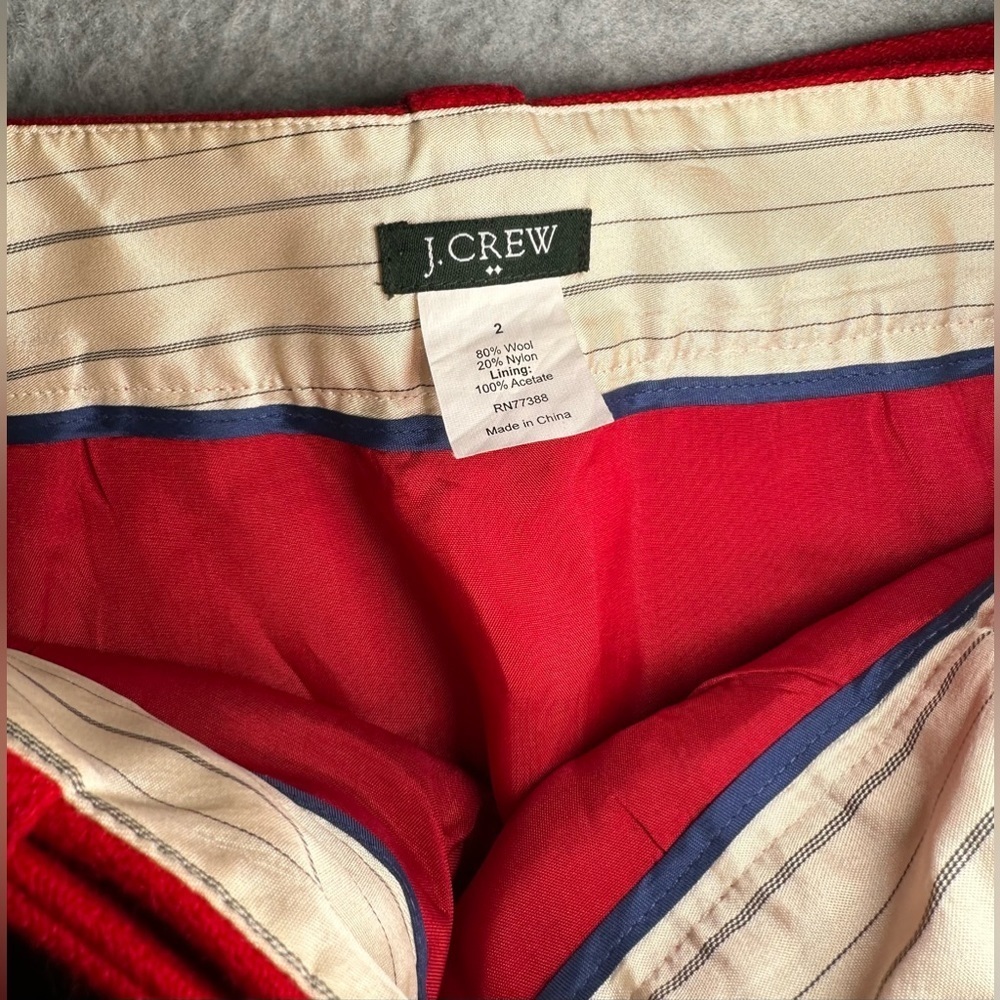 J Crew red wool mini skirt size 2 - Picture 4 of 7